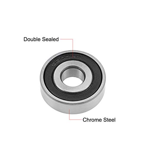 sourcing map Rodamientos de Bolas, 4x Cojinetes de bolas de Ranura Profunda 6202-16-2RS, 16x35x11mm Rodamiento de Doble Sellado, de Acero, para Roller Skate, Equipo Mecánico, Instrumentos Eléct