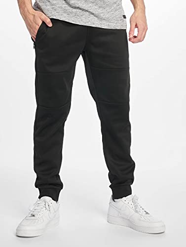 Southpole Basic Tech Fleece Jogger Pantalones para Correr, Negro, S para Hombre