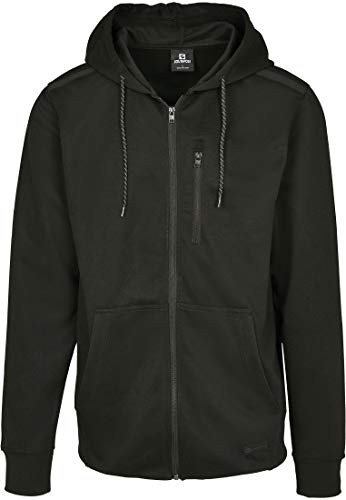 Southpole Taped Tech Fleece Full Zip Hoody Camiseta, Negro, M para Hombre