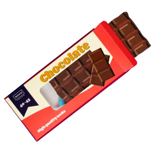 soxo Calcetines Divertidos Chocolate en Caja de Regalo para Mujer y Hombre, 40-45EU Chocolate de Hombre
