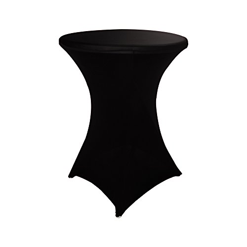 Spandex Lycra 24 "(60cm) Cubierta de Tabla Cocktail Dry Bar Stretch Round Fit para Evento de Boda de Fiesta (60cm Negro)