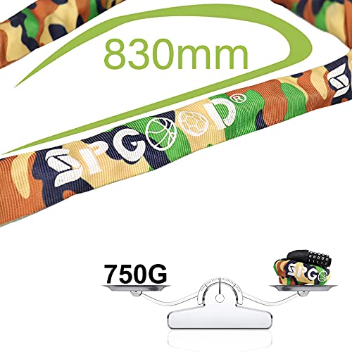 SPGOOD Candado de Bicicleta Antirrobo (14 colores) antirrobo de combinación de 5 dígitos Candado,utilizado para bicicletas, motocicletas, puertas,100CM-4CM (Color verde militar)