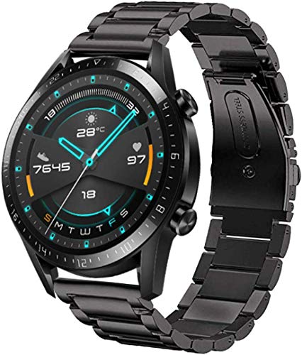 SPGUARD Correa Compatible con Correa Huawei Watch GT 2e/GT2 46mm/GT 2 Pro,22mm Pulsera de Repuesto deMetal de Acero Inoxidable para Huawei Watch GT 46mm/Huawei GT2 46mm/Huawei GT 2e/GT2 Pro(Negro)