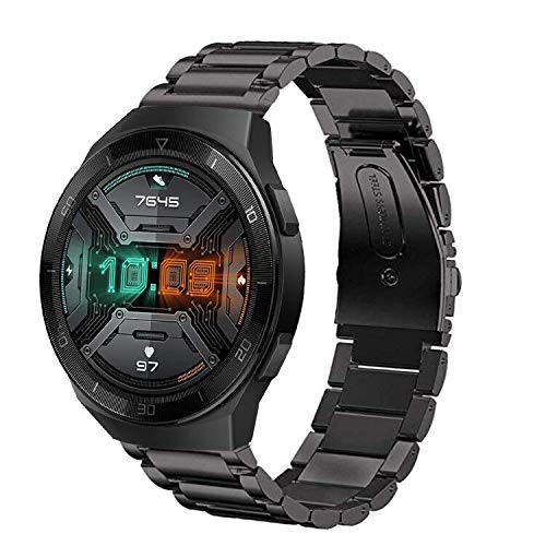 SPGUARD Correa Compatible con Correa Huawei Watch GT 2e/GT2 46mm/GT 2 Pro,22mm Pulsera de Repuesto deMetal de Acero Inoxidable para Huawei Watch GT 46mm/Huawei GT2 46mm/Huawei GT 2e/GT2 Pro(Negro)