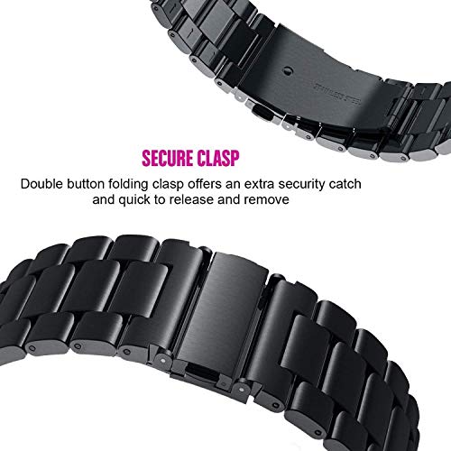 SPGUARD Correa Compatible con Correa Huawei Watch GT 2e/GT2 46mm/GT 2 Pro,22mm Pulsera de Repuesto deMetal de Acero Inoxidable para Huawei Watch GT 46mm/Huawei GT2 46mm/Huawei GT 2e/GT2 Pro(Negro)