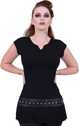 Spiral - Gothic Rock - Minivestido con Tachuelas en la Cintura - Negro - XL