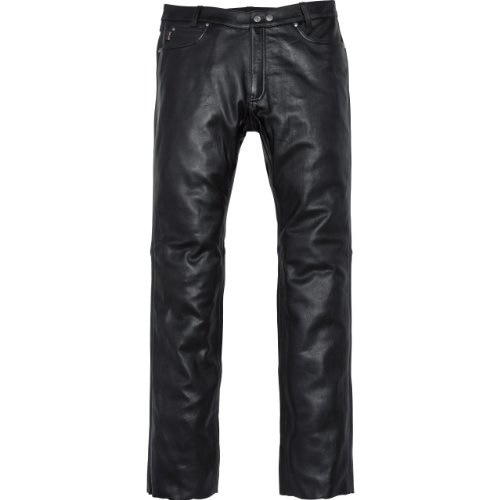 Spirit Motors Jeans de Motocicleta Pantalones de Motocicleta Klassik Lederhose 2.0 Schwarz 52, Caballeros, Chopper/Cruiser, Todo el año, Negro Mate