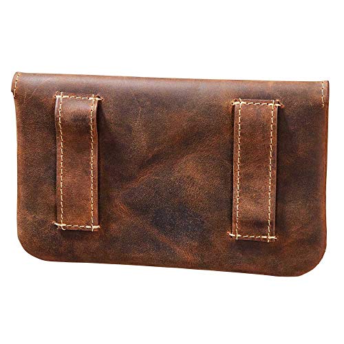 Spirit Motors Vintage Leather Belt Pouch For Tobacco One Size