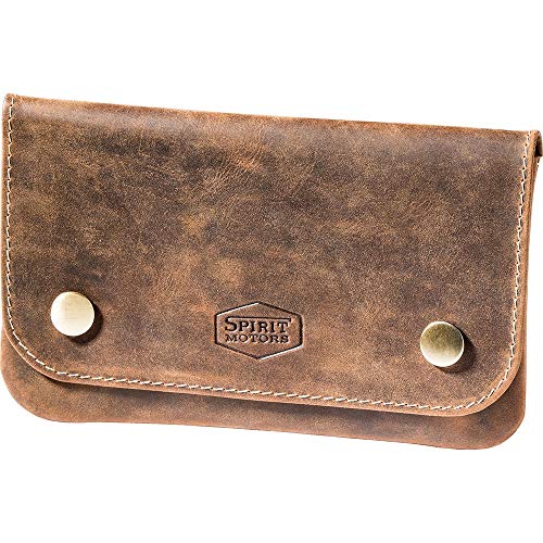 Spirit Motors Vintage Leather Belt Pouch For Tobacco One Size