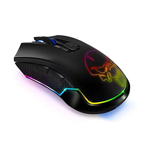 SPIRIT OF GAMER - Ratón Óptico Inalámbrico Para Juegos ELITE-M20 - Nano Receptor Inalámbrico 2.4ghz - RGB Personalizable LED - 4800 DPI Máximo - 30H De Duración - 6 Botones Programables