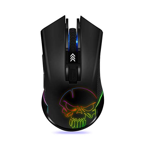 SPIRIT OF GAMER - Ratón Óptico Inalámbrico Para Juegos ELITE-M20 - Nano Receptor Inalámbrico 2.4ghz - RGB Personalizable LED - 4800 DPI Máximo - 30H De Duración - 6 Botones Programables