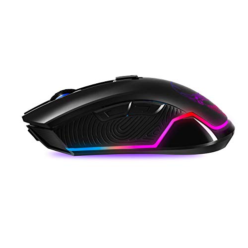 SPIRIT OF GAMER - Ratón Óptico Inalámbrico Para Juegos ELITE-M20 - Nano Receptor Inalámbrico 2.4ghz - RGB Personalizable LED - 4800 DPI Máximo - 30H De Duración - 6 Botones Programables