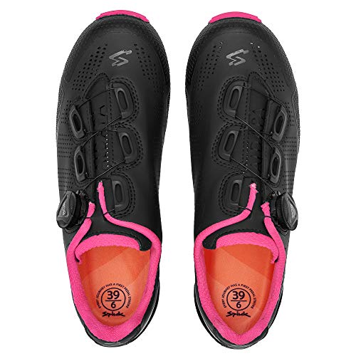 Spiuk Sportline Zapatilla MTB ALDAPA, Adultos Unisex, Negro Mate/Fucsia, T. 40