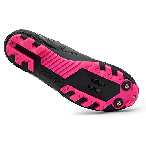 Spiuk Sportline Zapatilla MTB ALDAPA, Adultos Unisex, Negro Mate/Fucsia, T. 40