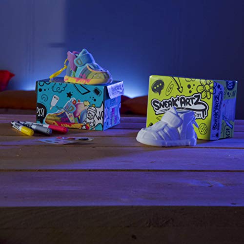 Splash Toys- SNEAK'ARTZ Shoebox Azul y Fucsia – Ocio Creativo, diseño y Personaliza Tus Zapatillas a Partir de 5 años (Splashtoys 32236)