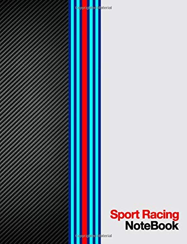 Sport Racing Note book: Journal Diary Maintenance Log Book, 110 Pages (55 sheets) White Paper Wide Lined Composition, Carbon Fiber and DTM M Sport ... & Gift Idea For Dads Teens and Car Owners