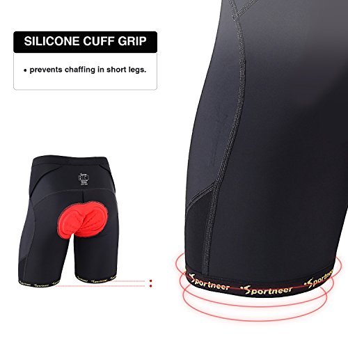 Sportneer Pantalones Cortos de Ciclismo, Pantalones de compresión fríos, Pantalones de Ciclista Acolchados, Pantalones de Ciclismo con Acolchado