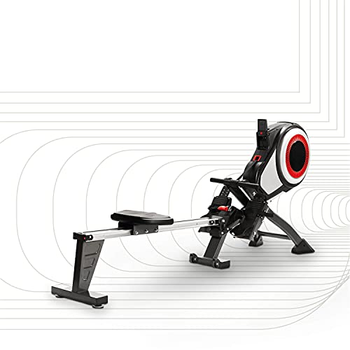 SportPlus máquina de remo, sistema de frenado por turbina, sensación realista, 8 niveles de resistencia al aire, ordenador de entrenamiento, plegable, peso max. 150 kg, seguridad probada, SP-MR-010