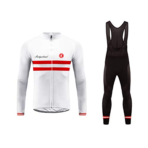 Sports Wear Bandera Nacional Raya Designs Maillot Ciclismo Hombres Cycling Jersey Maillots de Bicicleta Conjunto de Jersey de Manga Larga Top MTB+Bib Long Pantalones Sets