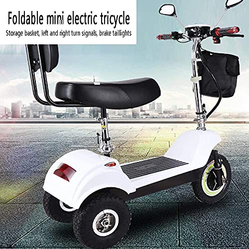 S$S Mini Scooter Eléctrico Plegable Portátil para Adultos/Ancianos Viajes De Placer Scooter Eléctrico Plegable De Litio De La Batería del Triciclo