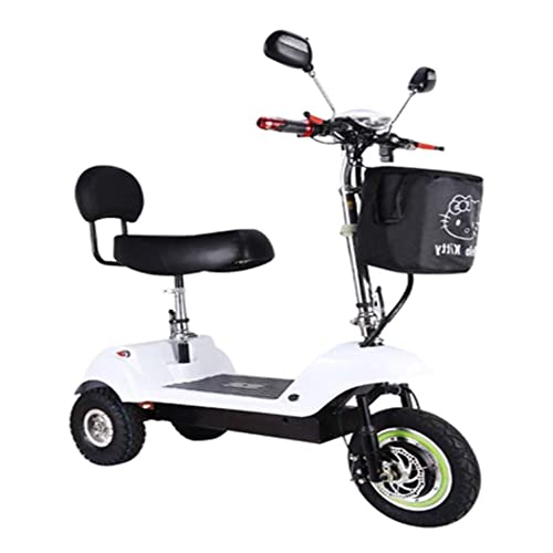 S$S Mini Scooter Eléctrico Plegable Portátil para Adultos/Ancianos Viajes De Placer Scooter Eléctrico Plegable De Litio De La Batería del Triciclo