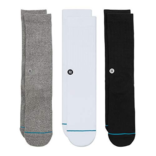 Stance Calcetines The Classic Crew para hombre (paquete de 3), multicolor, M