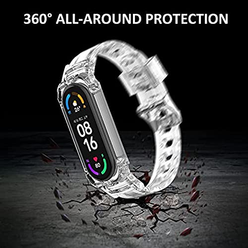 Stanchev Correa de repuesto compatible con Xiaomi Mi Band 3/4/5/6/Amazfit Band 5 bandas, paquete de 2 bandas de TPU suave, pulsera deportiva ajustable para hombres y mujeres (B & C)