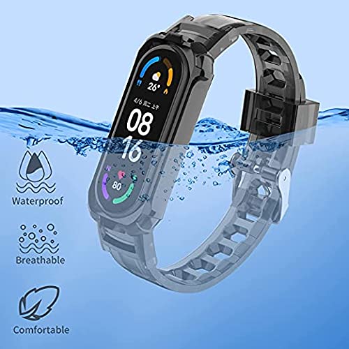 Stanchev Correa de repuesto compatible con Xiaomi Mi Band 3/4/5/6/Amazfit Band 5 bandas, paquete de 2 bandas de TPU suave, pulsera deportiva ajustable para hombres y mujeres (B & C)