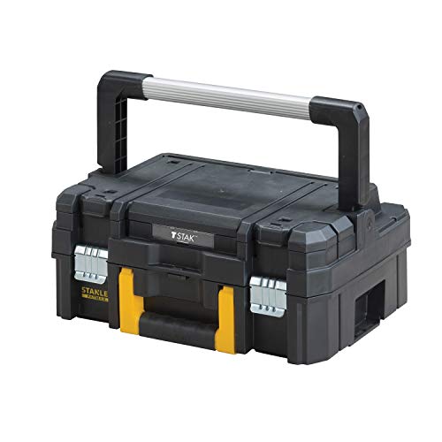 STANLEY FATMAX FMST1-80103 Conjunto Pro-Stack 3 Piezas con Cajas para Herramientas, Organizador y Base con Ruedas, Negro