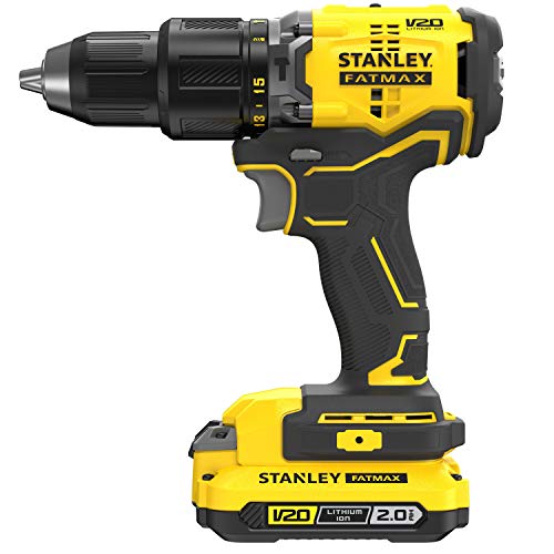 STANLEY SFMCD715D2K-QW Taladro PERCUTOR V20 LI-Ion 18V BRUSHLESS con 2 BATERÍAS 2Ah, Cargador Y MALETÍN