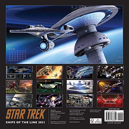 STAR TREK SHIPS OF LINE 2021 WALL CALENDAR