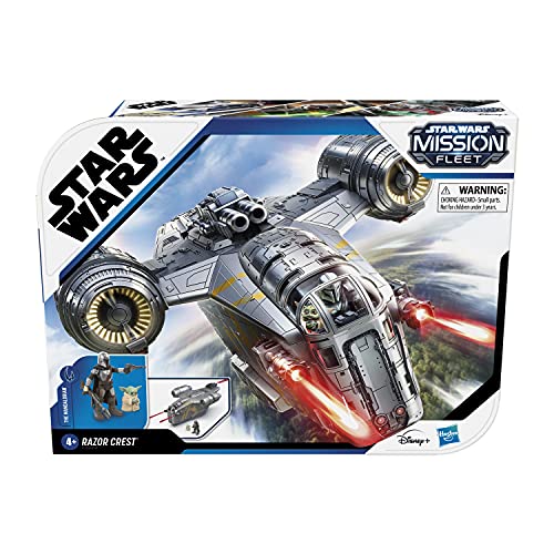 Star Wars Mission Fleet Mandalorian The Child Razor Crest Outer Rim Run-Figura de acción y vehículo a Escala de 6 cm, Multicolor (Hasbro F0589)