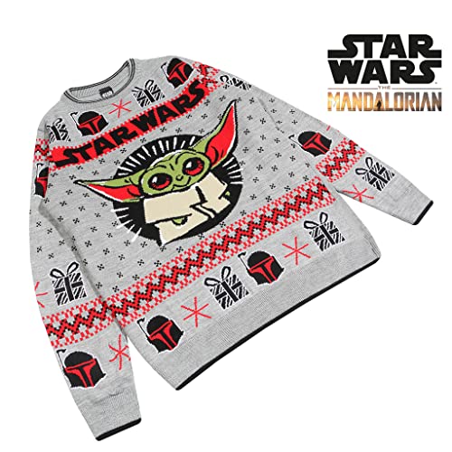 Star Wars The Mandalorian El niño Puente de Punto para Hombres Multicolor XXL | Yoda bebé, Navidad del Puente Feo suéter Fair Isle de Navidad Ideas de Regalos para Hombre Ropa