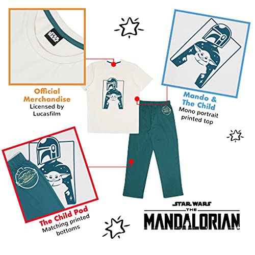 Star Wars The Mandalorian Mando y Grogu Pijamas Largos de Grogu Set Cream/Green L