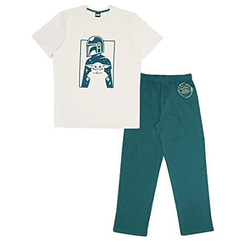 Star Wars The Mandalorian Mando y Grogu Pijamas Largos de Grogu Set Cream/Green L