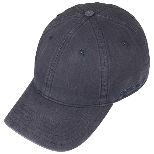 Stetson Ducor Sun Guard Fullcap Hombre - Gorra de béisbol de algodón ecológico (sostenible) - Primavera/Verano - con protección Solar UV 40+ - Look Lavado a Piedra - Azul L (58-59 cm)