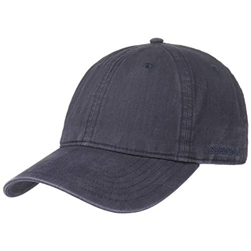 Stetson Ducor Sun Guard Fullcap Hombre - Gorra de béisbol de algodón ecológico (sostenible) - Primavera/Verano - con protección Solar UV 40+ - Look Lavado a Piedra - Azul L (58-59 cm)