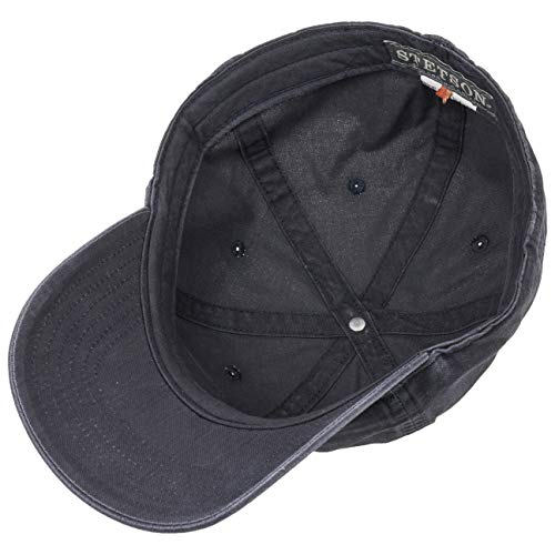 Stetson Ducor Sun Guard Fullcap Hombre - Gorra de béisbol de algodón ecológico (sostenible) - Primavera/Verano - con protección Solar UV 40+ - Look Lavado a Piedra - Azul L (58-59 cm)