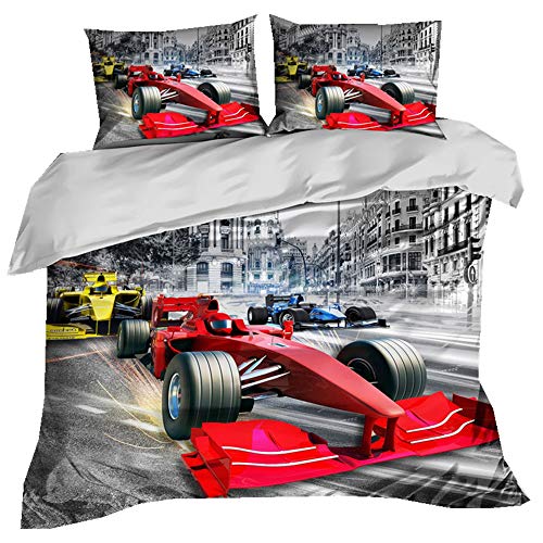 Stillshine Ropa de Cama Funda nórdica 180 x 220 cm - Cama 90 cm/105 cm con Cremallera 3D Desierto Fuera de la Carretera Llama Harley Urbana Ecuación Niño Estudiante King Queen