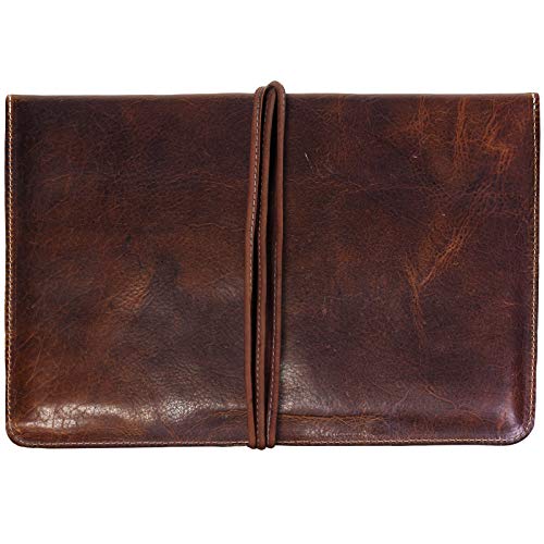 STILORD 'Collin' Funda Protectora de Piel Estilo Vintage para Tablet o portátil de 9.7-10' Portafolio o Bolsa portadocumentos de auténtico Cuero, Color:Kara - Cognac