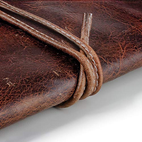 STILORD 'Collin' Funda Protectora de Piel Estilo Vintage para Tablet o portátil de 9.7-10' Portafolio o Bolsa portadocumentos de auténtico Cuero, Color:Kara - Cognac