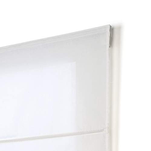 STORESDECO - Estor Plegable con Varillas, Estor Translúcido para Ventanas y Puertas | Color Crudo, 150 cm x 175 cm