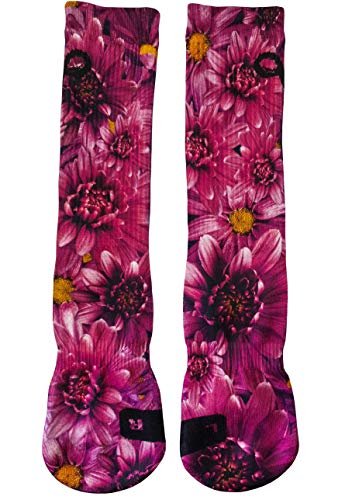 STYLE FOREVER ® Crisantemos Active deportes Calcetines de impresión 3D para Baloncesto Voleibol Tenis Fitness Respirable Actividades al aire libre Calcetines deportivos para alto rendimiento (43-46)