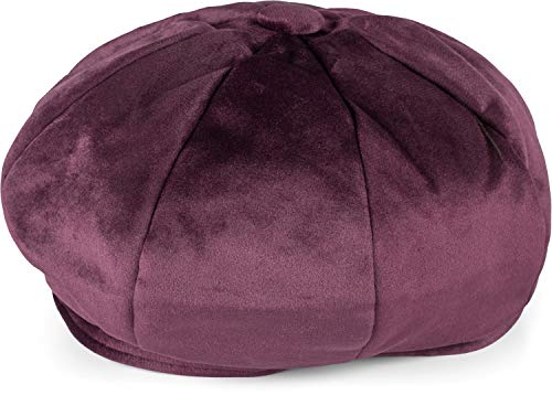 styleBREAKER Gorra de Globo para Damas con Look de Terciopelo, Gorra con Visera de Estilo Vintage, Gorra de primicia de Bakerboy, Gorra de Newsboy 04023075, Color:Violeta