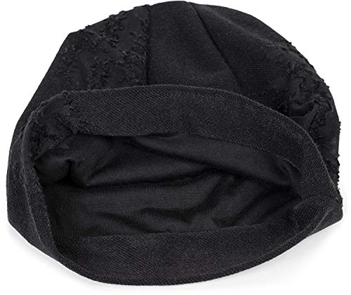 styleBREAKER Gorro Beanie Unisex con Superficie Estructura y frotada en «Look Vintage» Desgastado, Slouch, Beanie Largo 04024165, Color:Negro