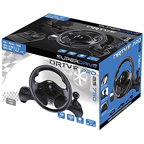 Subsonic - Superdrive, Volante De Carreras Gs750 Con Pedales, Paletas, Palanca De Cambios Y Vibración Para Xbox Serie X/S, Ps4, Xbox One, Pc (Programable Para Todos Los Juegos), Xbox Series X