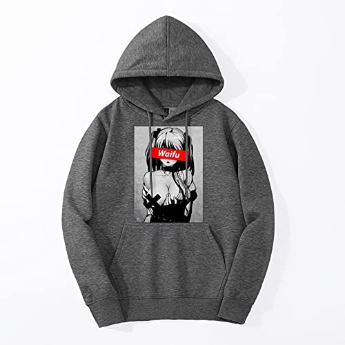 Sudaderas con Capucha Waifu Hoodie para Hombres Material Otaku Lewd Hentai Linda Chica Anime Streetwear Moda con Capucha