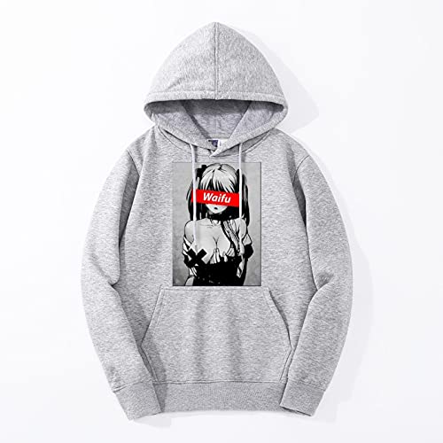 Sudaderas con Capucha Waifu Hoodie para Hombres Material Otaku Lewd Hentai Linda Chica Anime Streetwear Moda con Capucha