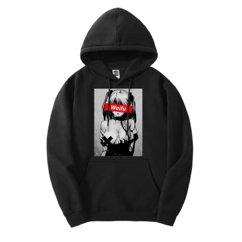 Sudaderas con Capucha Waifu Hoodie para Hombres Material Otaku Lewd Hentai Linda Chica Anime Streetwear Moda con Capucha