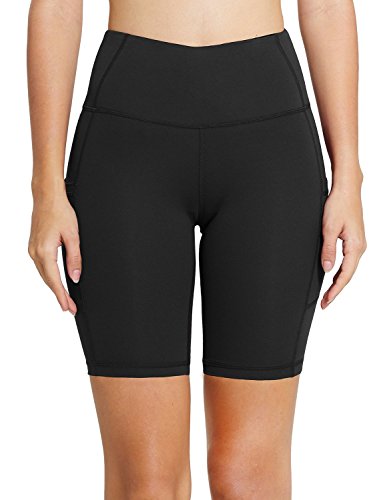 Sudawave - Pantalones cortos deportivos para mujer, con bolsillos laterales, mujer, negro, large